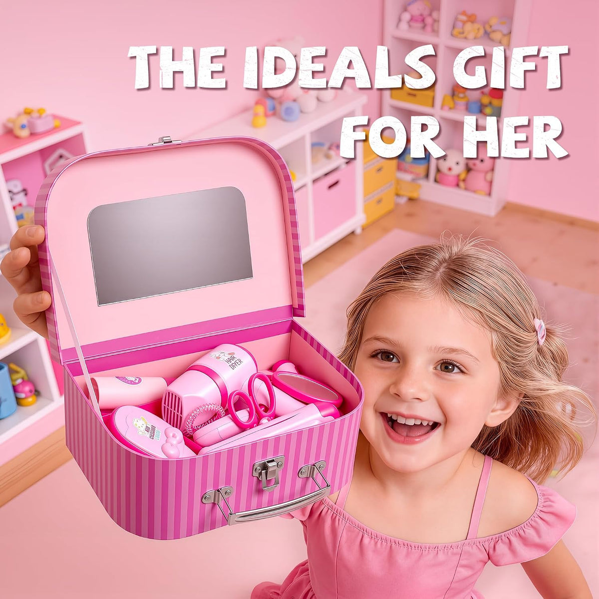 Juguetes de peluquería para niñas de 5 años, kit de maquillaje para...