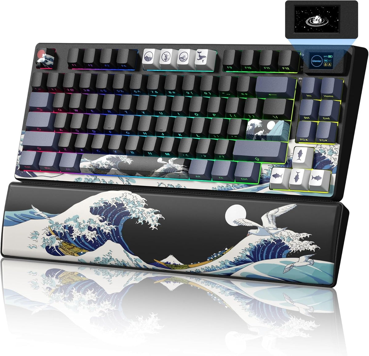 Womier Teclado Mecánico Inalámbrico 75% con Pantalla Multimedia a C...