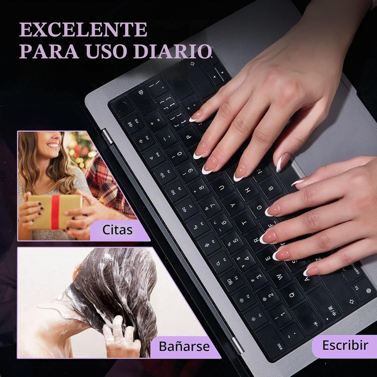 BTArtbox - Pestañas adhesivas para uñas, 10 hojas, 15 tamaños para...