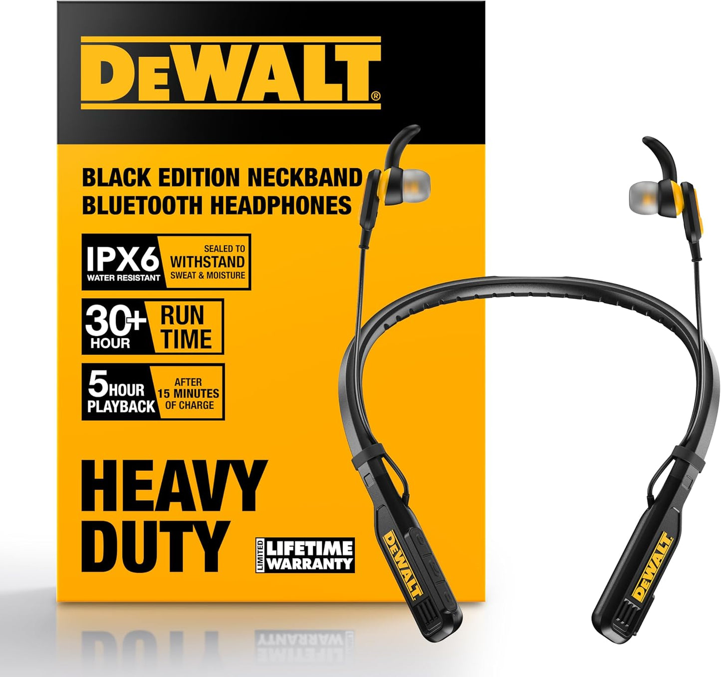 DEWALT Auriculares Magnéticos Bluetooth de Servicio Pesado con Band...