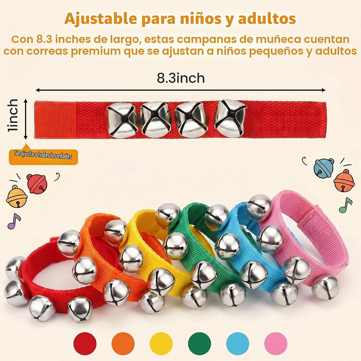 POPLAY 6 PCS Instrumentos de Percusión, Campanas de Muñeca Campanas...