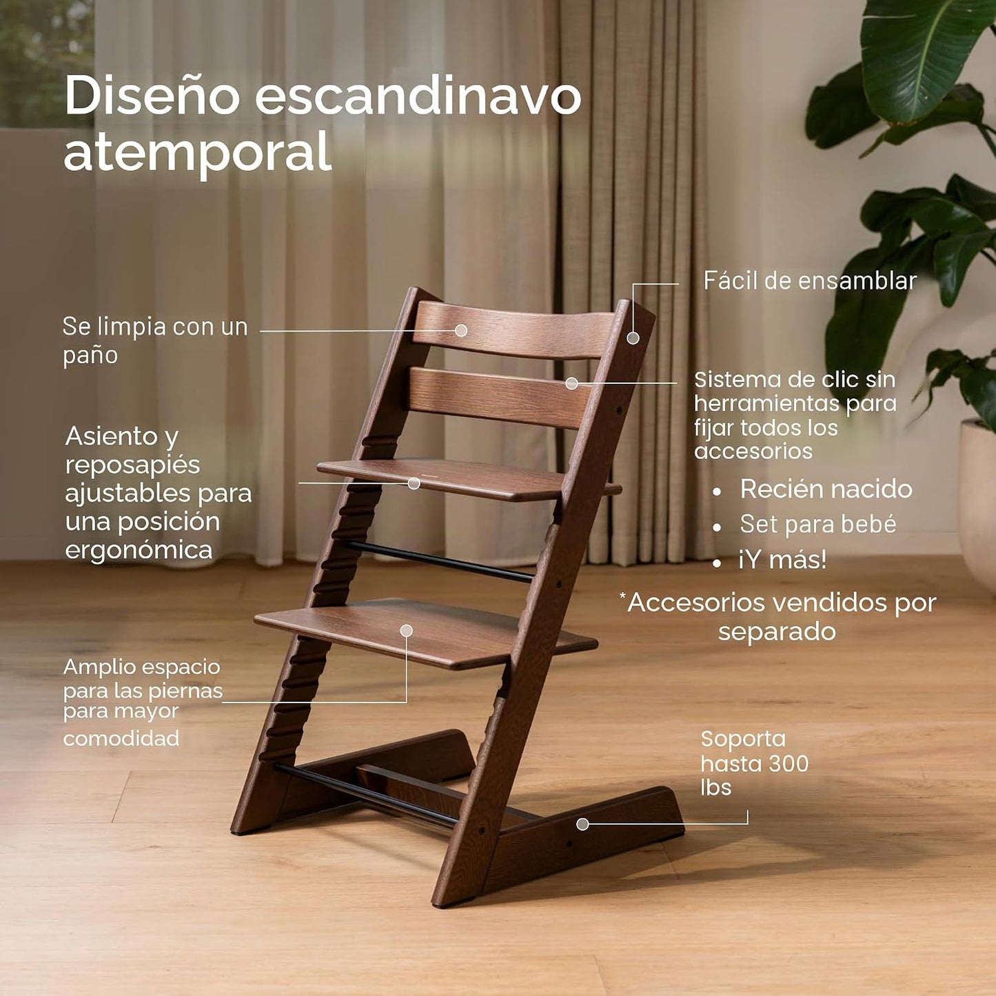 Silla Tripp Trapp de Stokke, Rosa Sereno - Silla ajustable y conver...