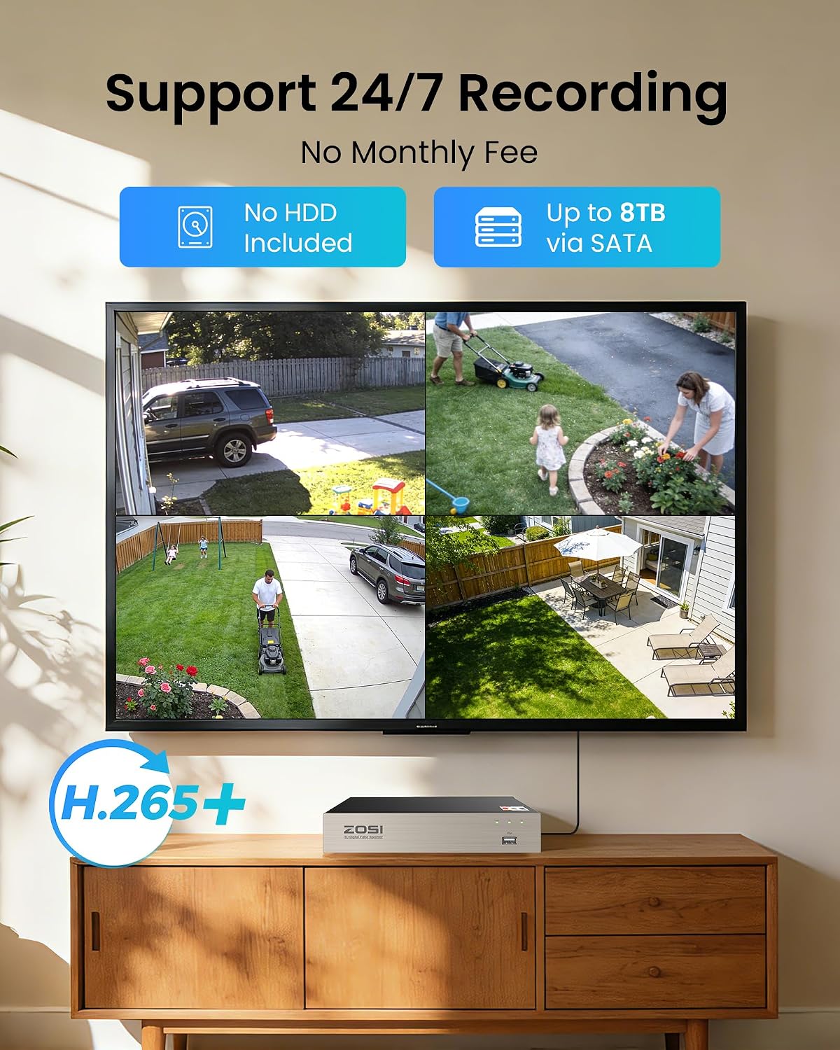 ZOSI 3K Lite 8CH Sistema de Cámaras de Seguridad para el Hogar Exte...