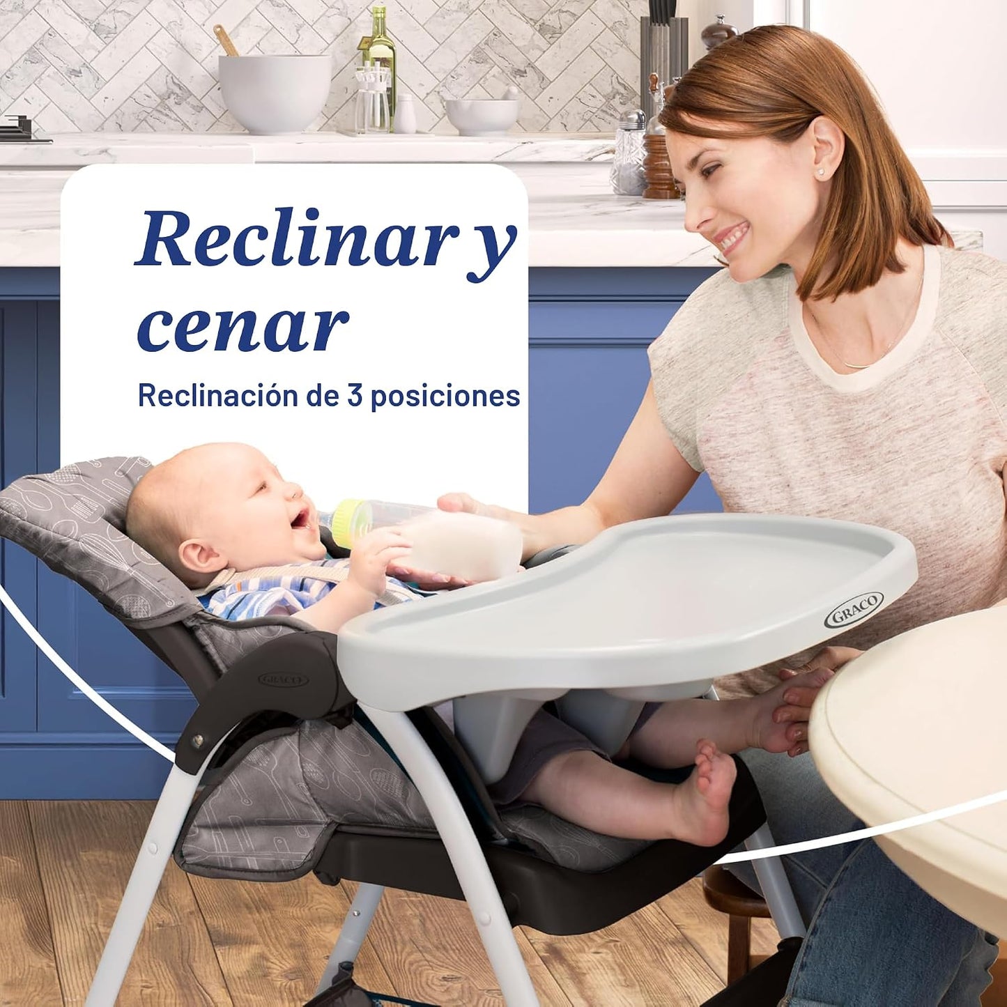 Graco Silla Alta Slim Snacker, Ultra Delgada, Plegado Rápido, Múlti...