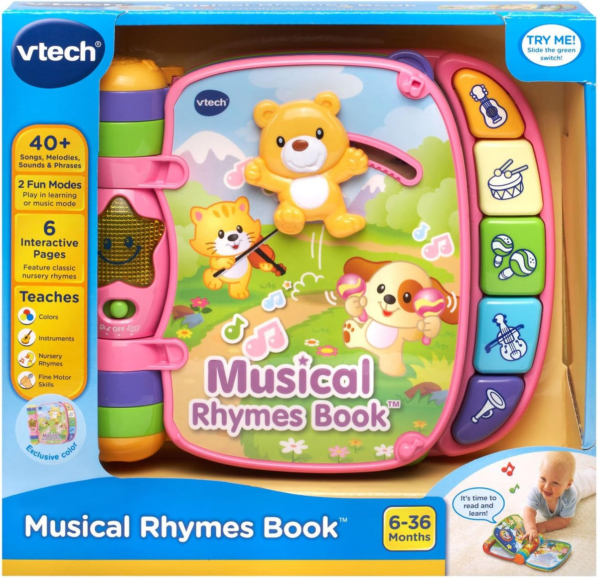 Libro de Rimas Musicales VTech Exclusivo Online, color rosa