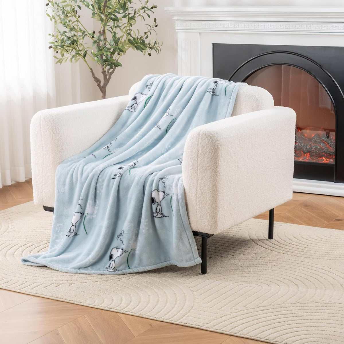 Berkshire Blanket Peanuts® VelvetLoft® Manta Throw de Felpa con Per...