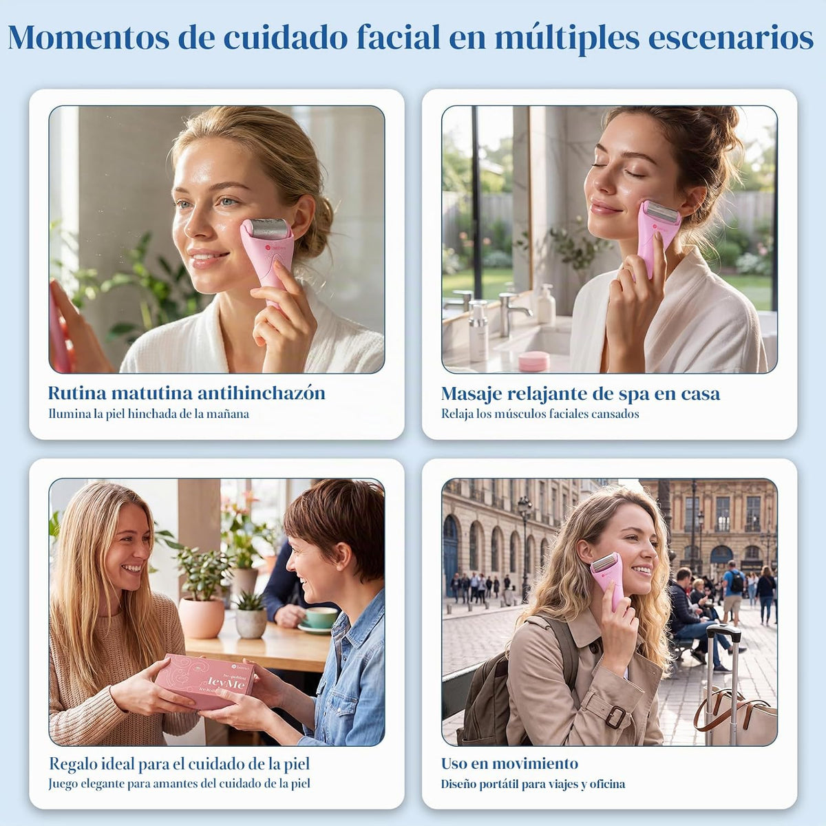 BAIMEI IcyMe - Rodillo de hielo de acero inoxidable para cara y | A...