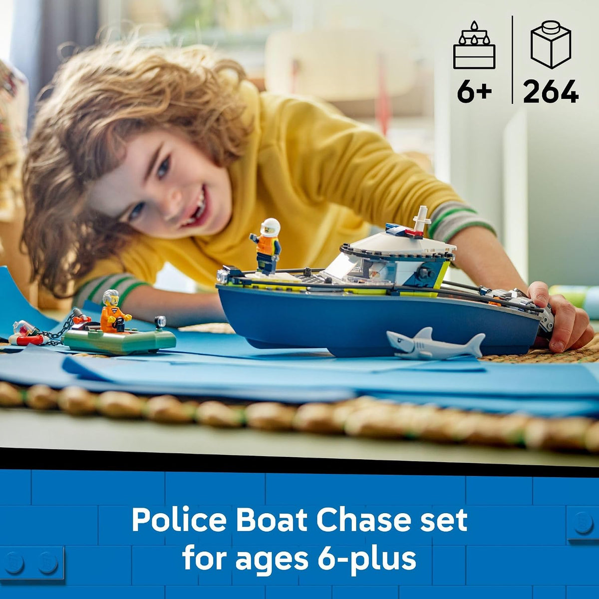 LEGO City Persecución de Barcos Policiales - Juguete de construcció...