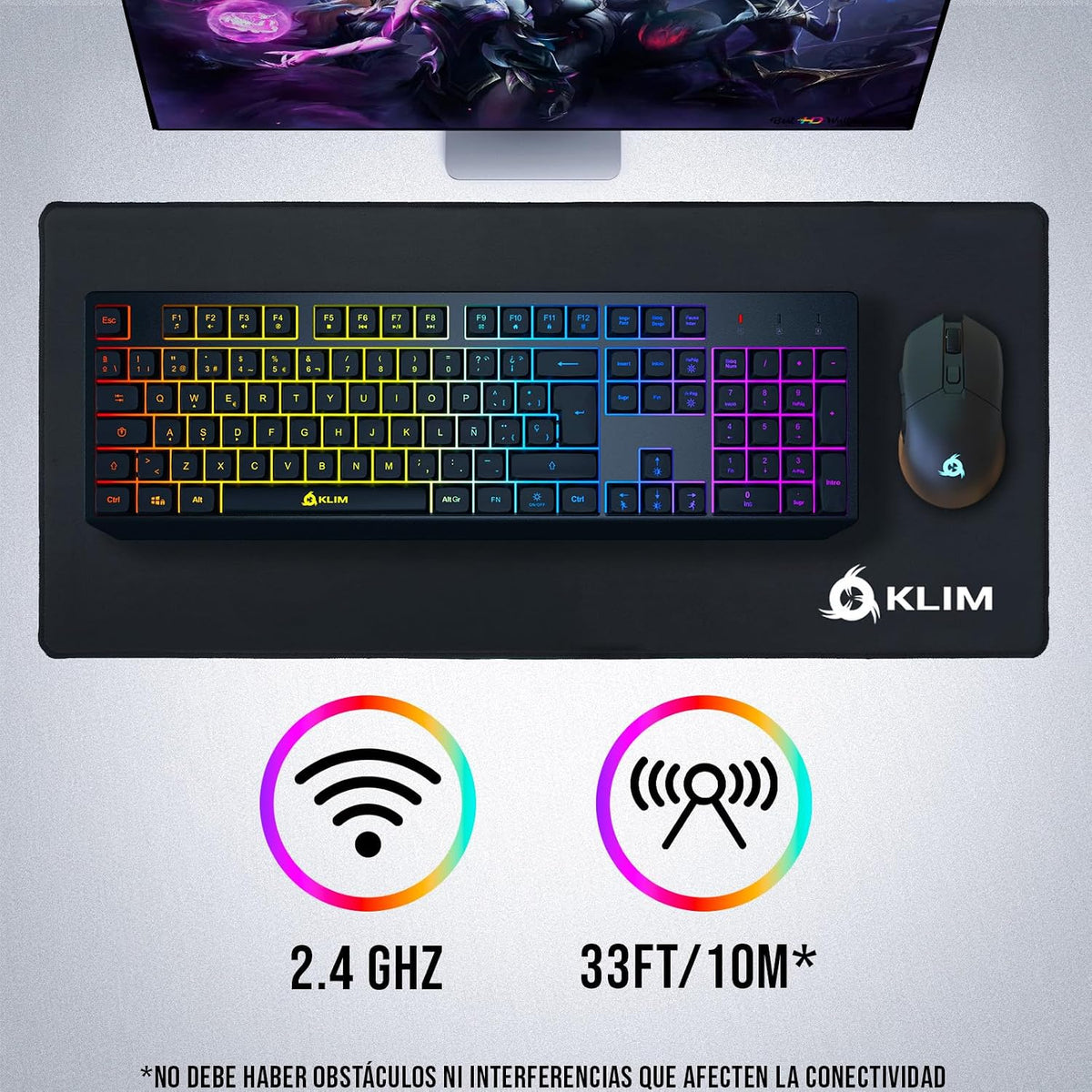 KLIM Chroma Teclado inalámbrico español (España), teclado inalámbri...