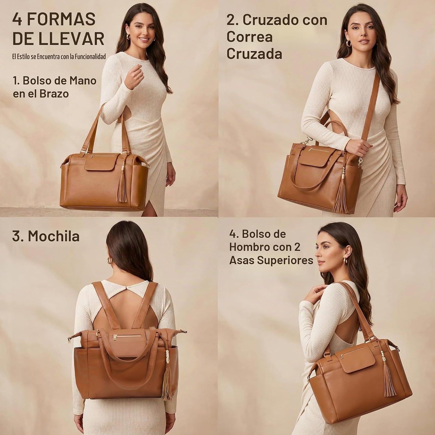 Omanmoli Bolsa de Pañales Tote de Cuero Mochila Bolsa de Pañales Gr...