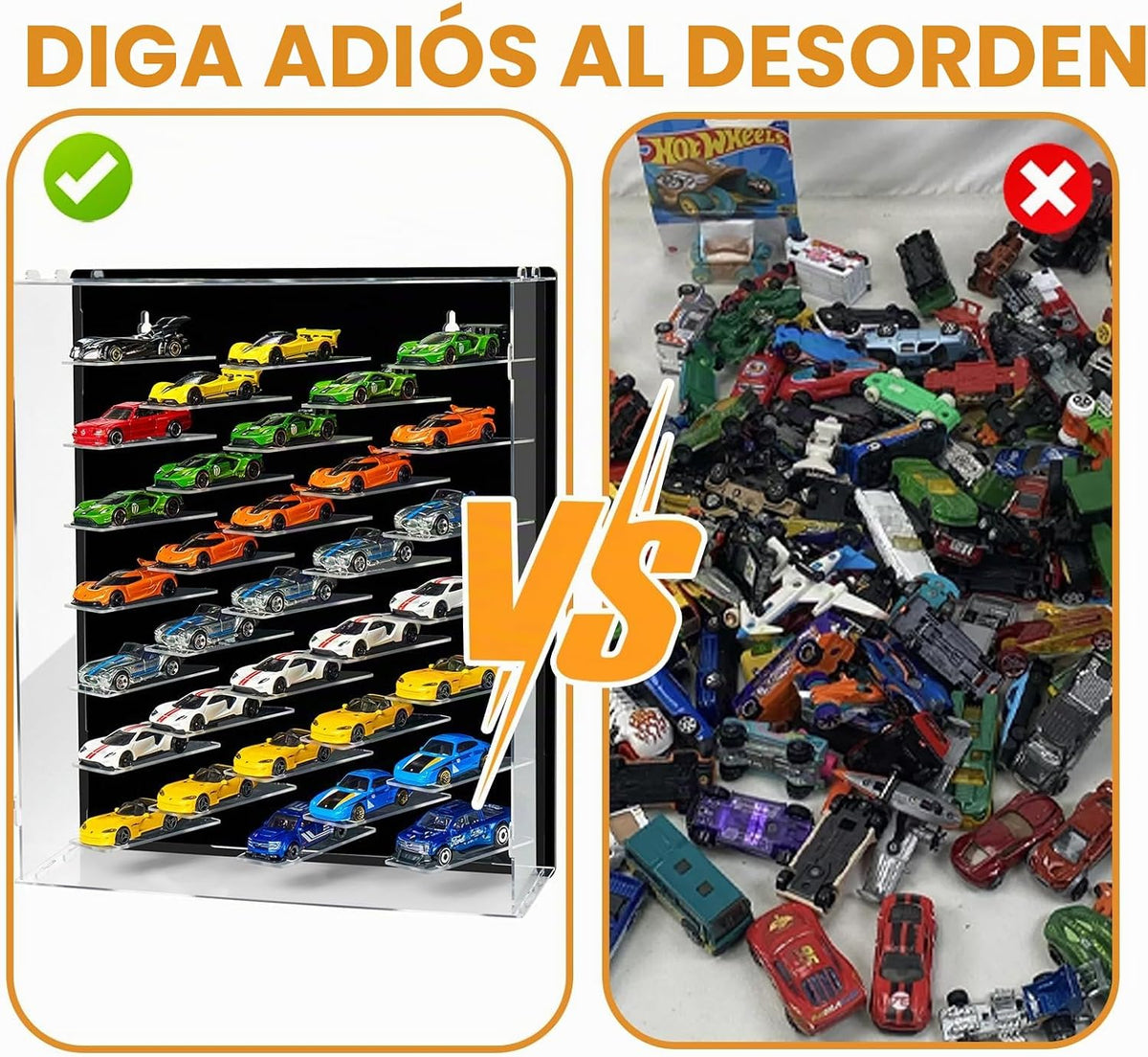 Caja de exhibición y almacenamiento de acrílico para coches a escal...