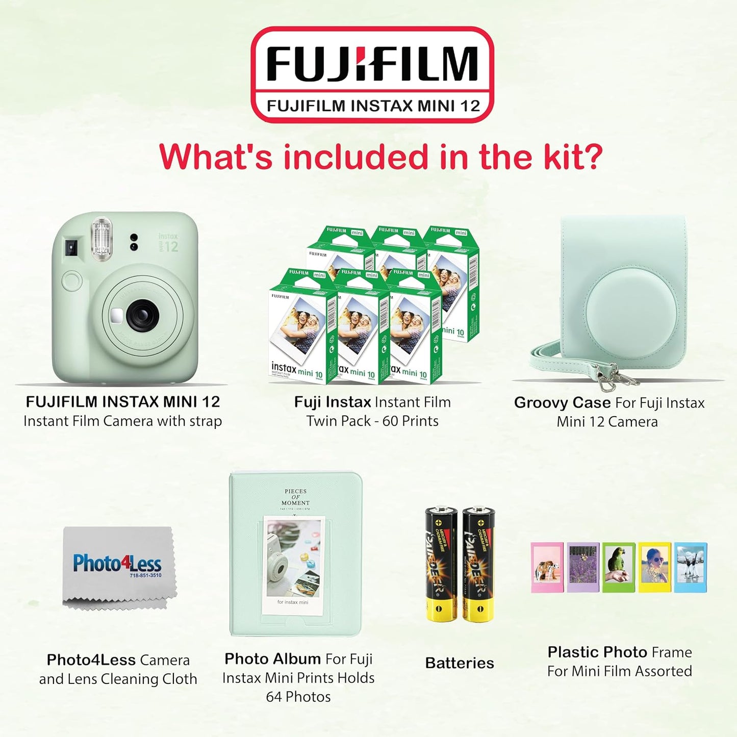 Fujifilm - Paquete de cámara instantánea Instax Mini 12 con películ...