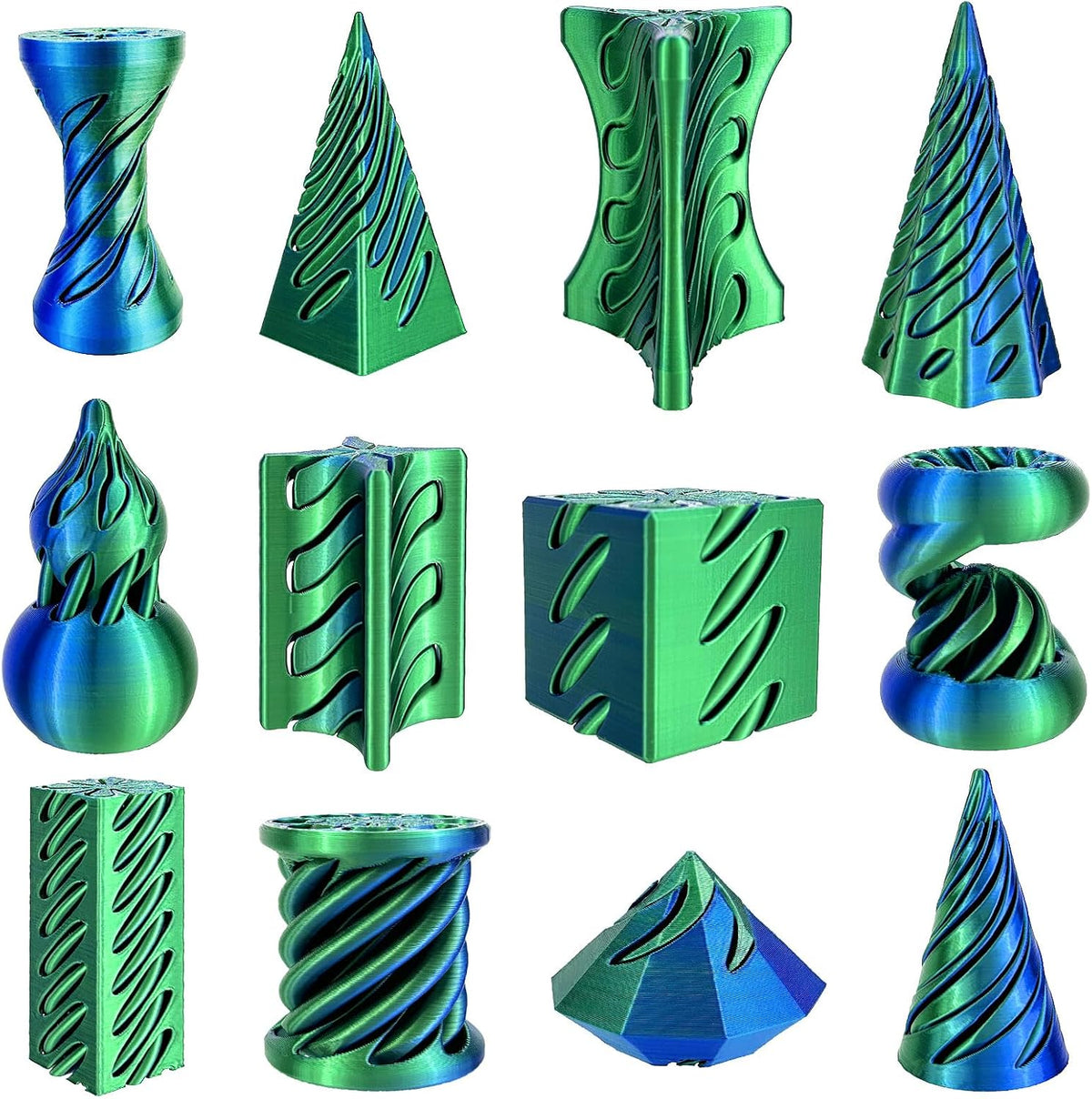 12pcs 3D Impreso Espiral Fidget Juguetes, Imposible Pasar A Través...