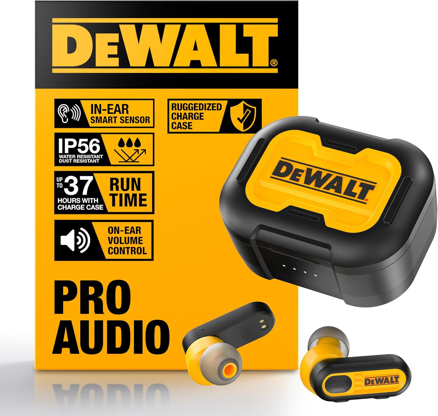 DEWALT Audífonos completamente inalámbricos de alta resistencia, au...