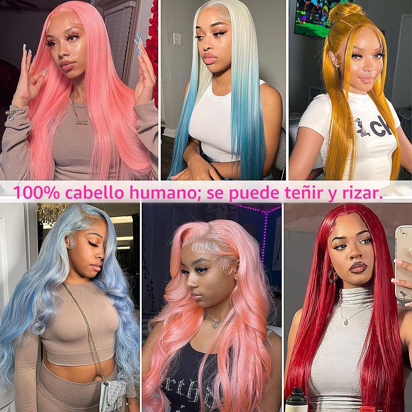 GZX 26 Pulgadas 613 Peluca de Cabello Humano con Encajes Frontales...