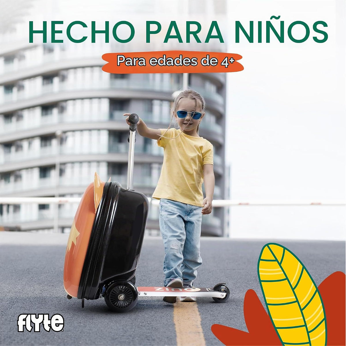Flyte Maleta Scooter - 2 en 1, Maleta de 18 pulgadas para Montar pa...