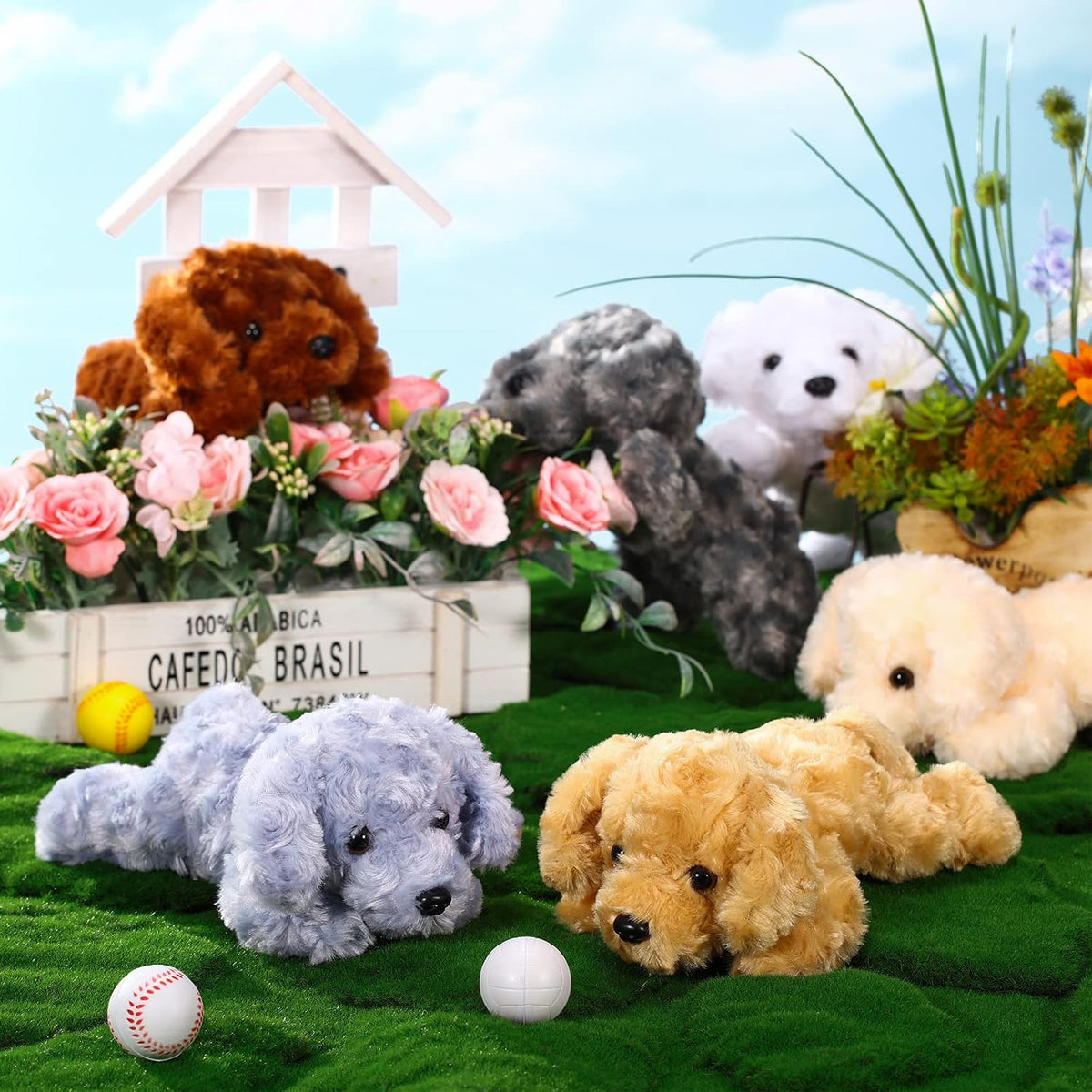 Harrycle 6 piezas de animales de peluche de 8 pulgadas para perros...
