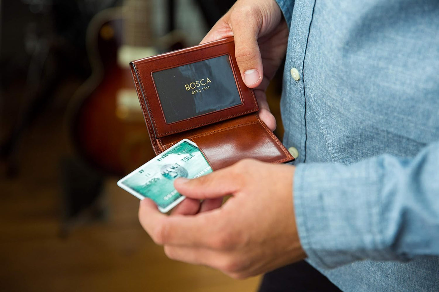 Bosca Doble I.D. Trifold para hombre