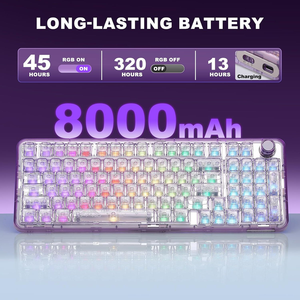 YUNZII X98 QMK\/VIA Teclado mecánico inalámbrico para juegos con pe...