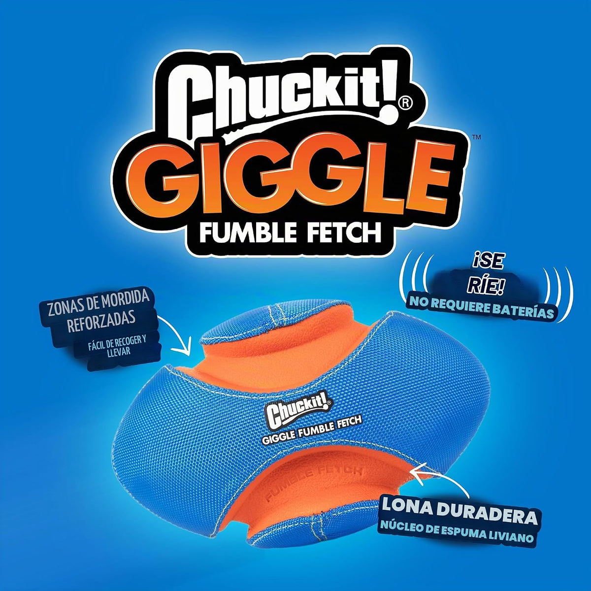 Chuckit! Pelota de Risa y Destello para Perros (20 cm de Diámetro)...