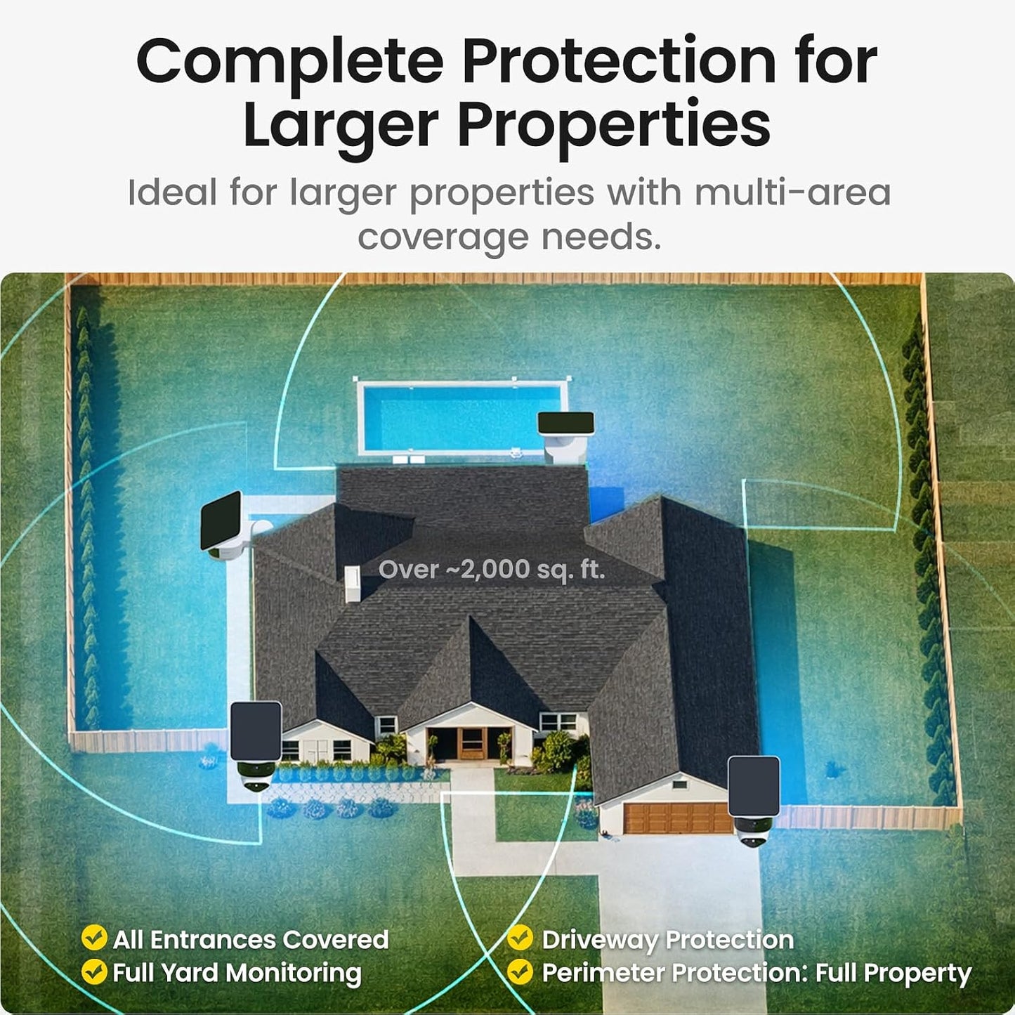 aosu T2 Pro Cámaras de seguridad solares inalámbricas para exterior...