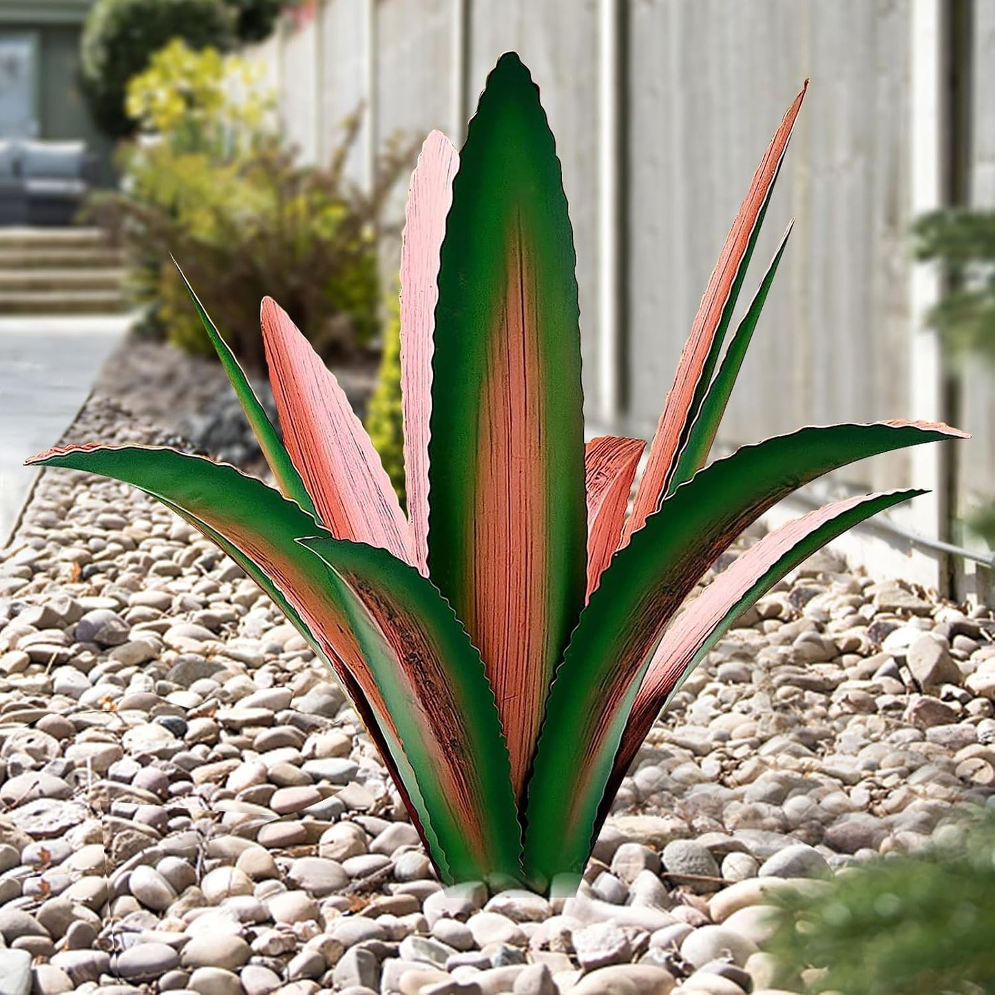 TOMBABY Estatua de metal grueso resistente al viento de agave para...