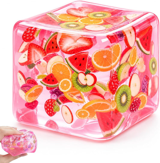 Pelota antiestrés de cubo de hielo de frutas, juguetes esponjosos d...