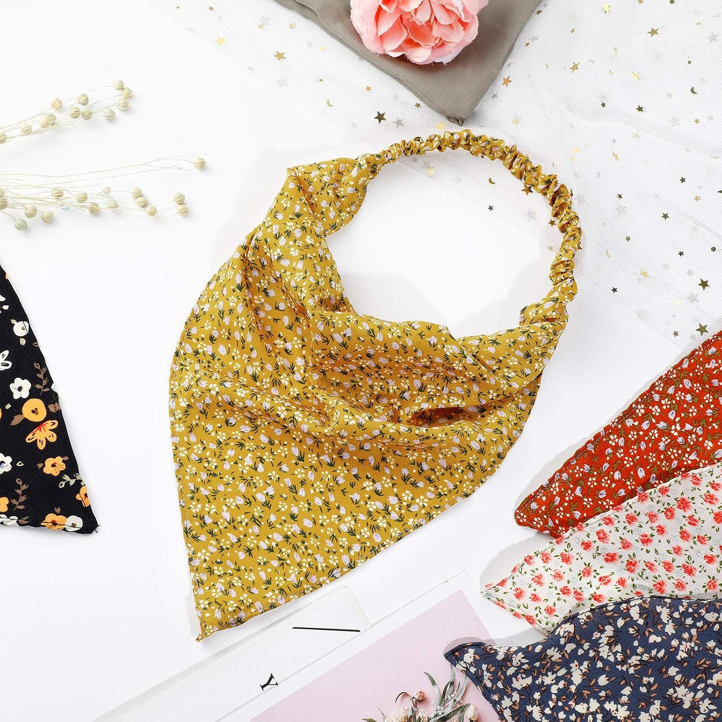 Syhood 6 bandanas florales para el cabello para mujeres y niñas, bu...