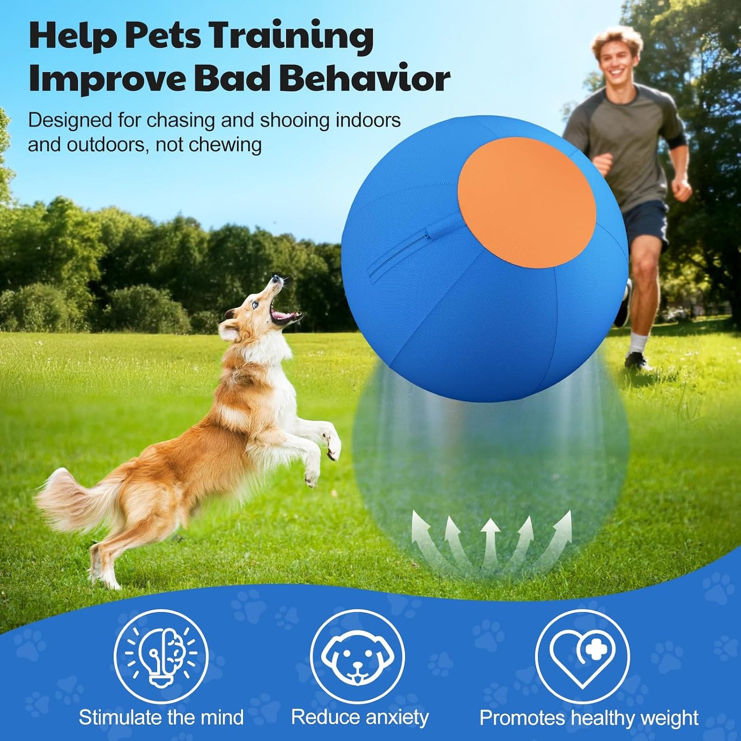 Happypaw 3.0 2026 - Pelota de pastor para perros de 25 pulgadas, re...