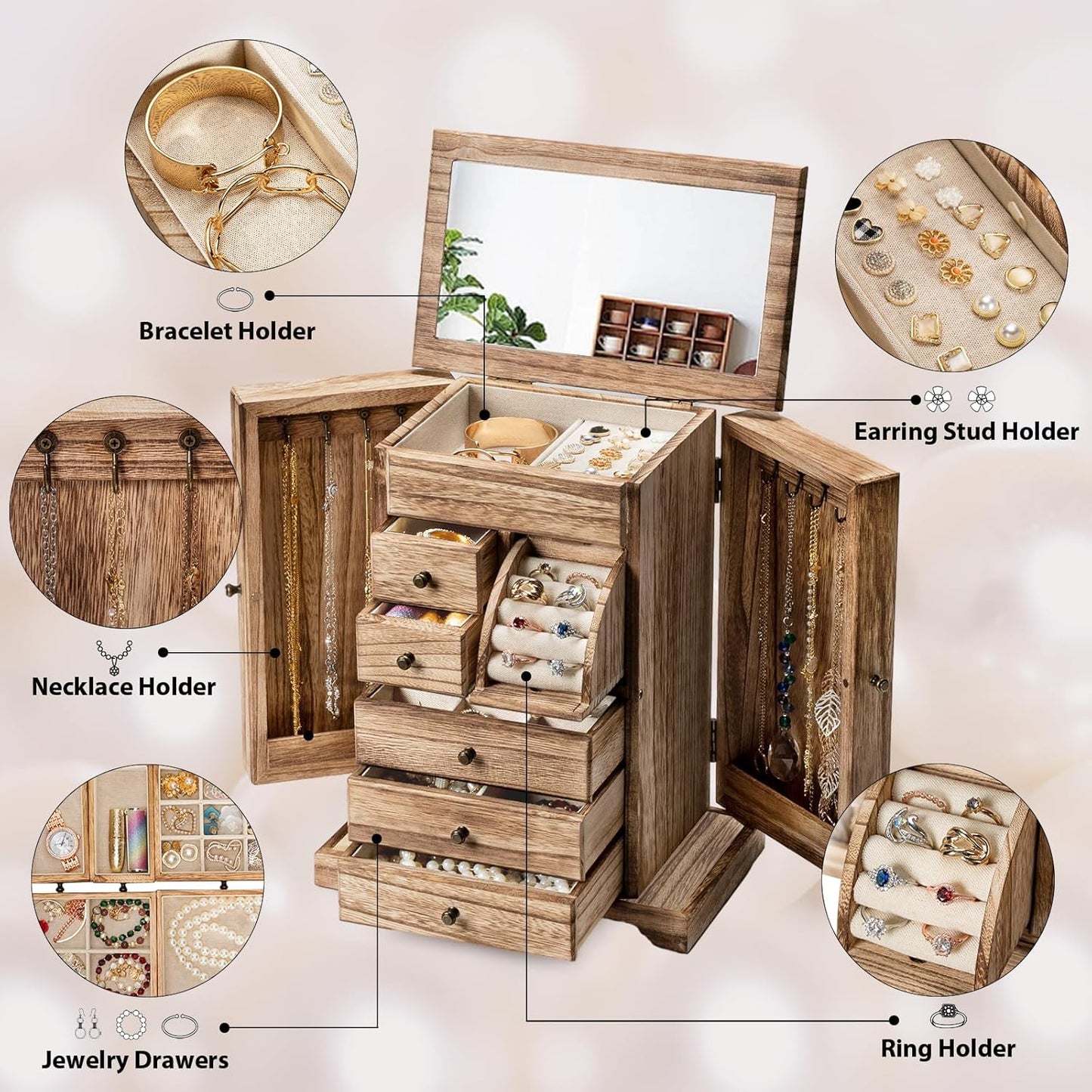 Yoimori - Joyero para mujer, cajas de joyería y organizadores de ma...