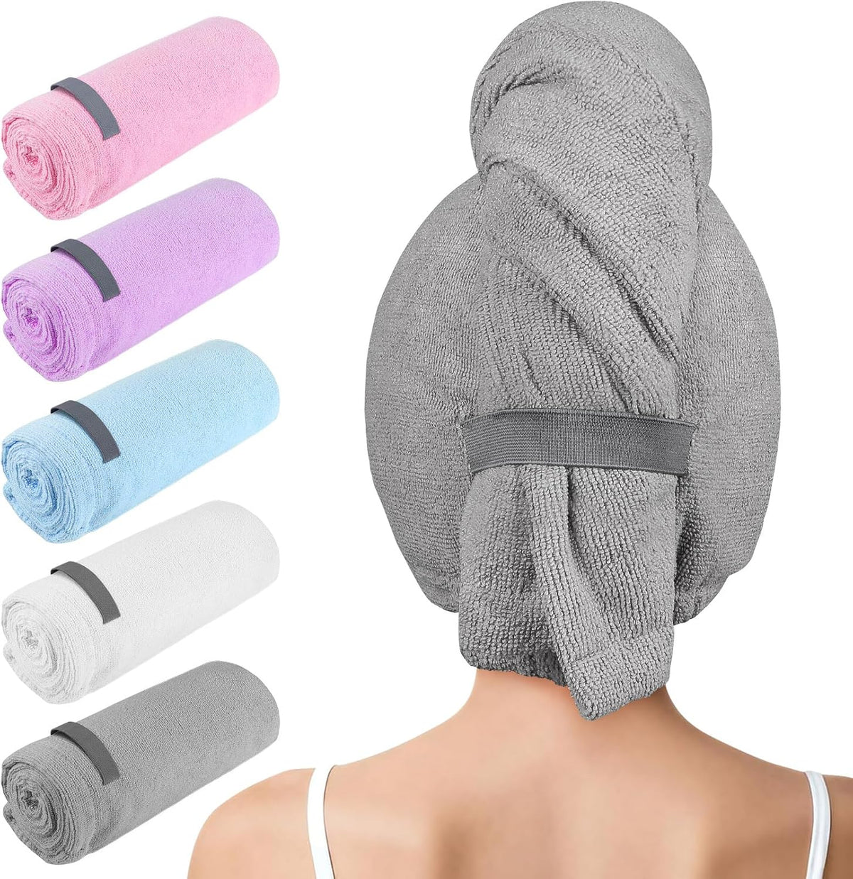 AIDEA Toalla de microfibra para el cabello, toallas de pelo abierta...