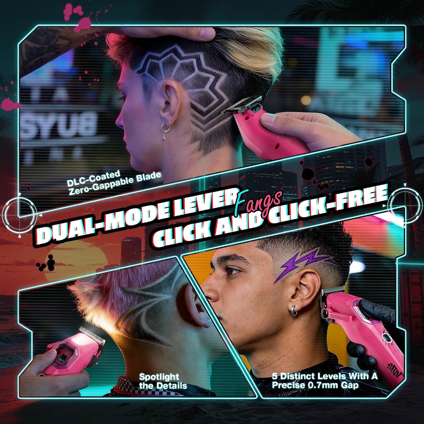 SUPRENT Fangs - Cortadora de pelo profesional con motor vectorial d...