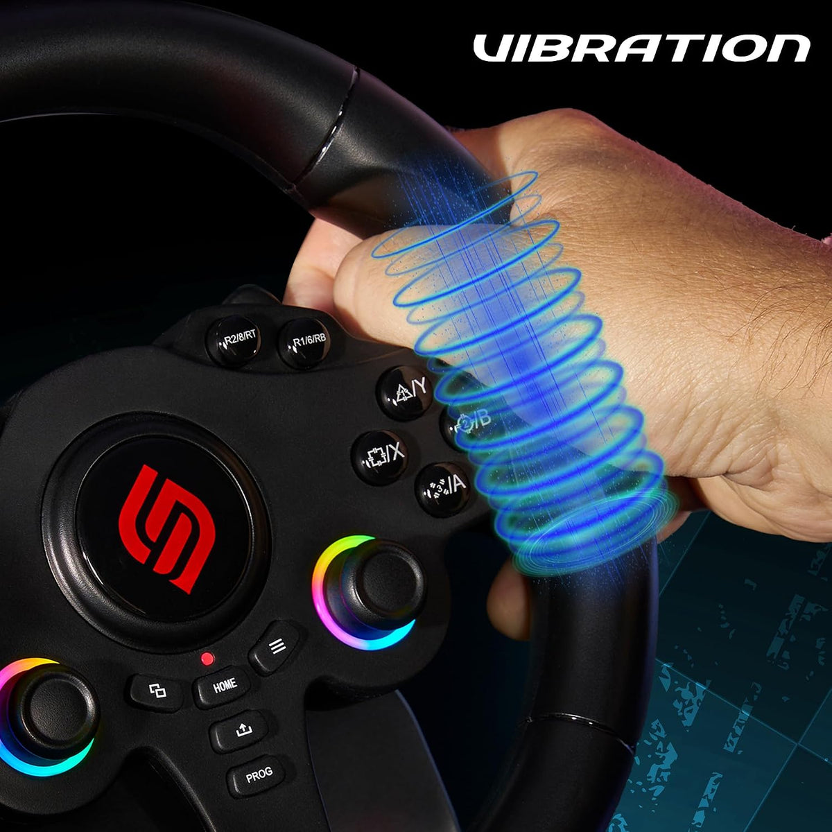 SUBSONIC Racing 220RS-5 RGB Volante para juegos PS5 y PC \u2013 Ped...