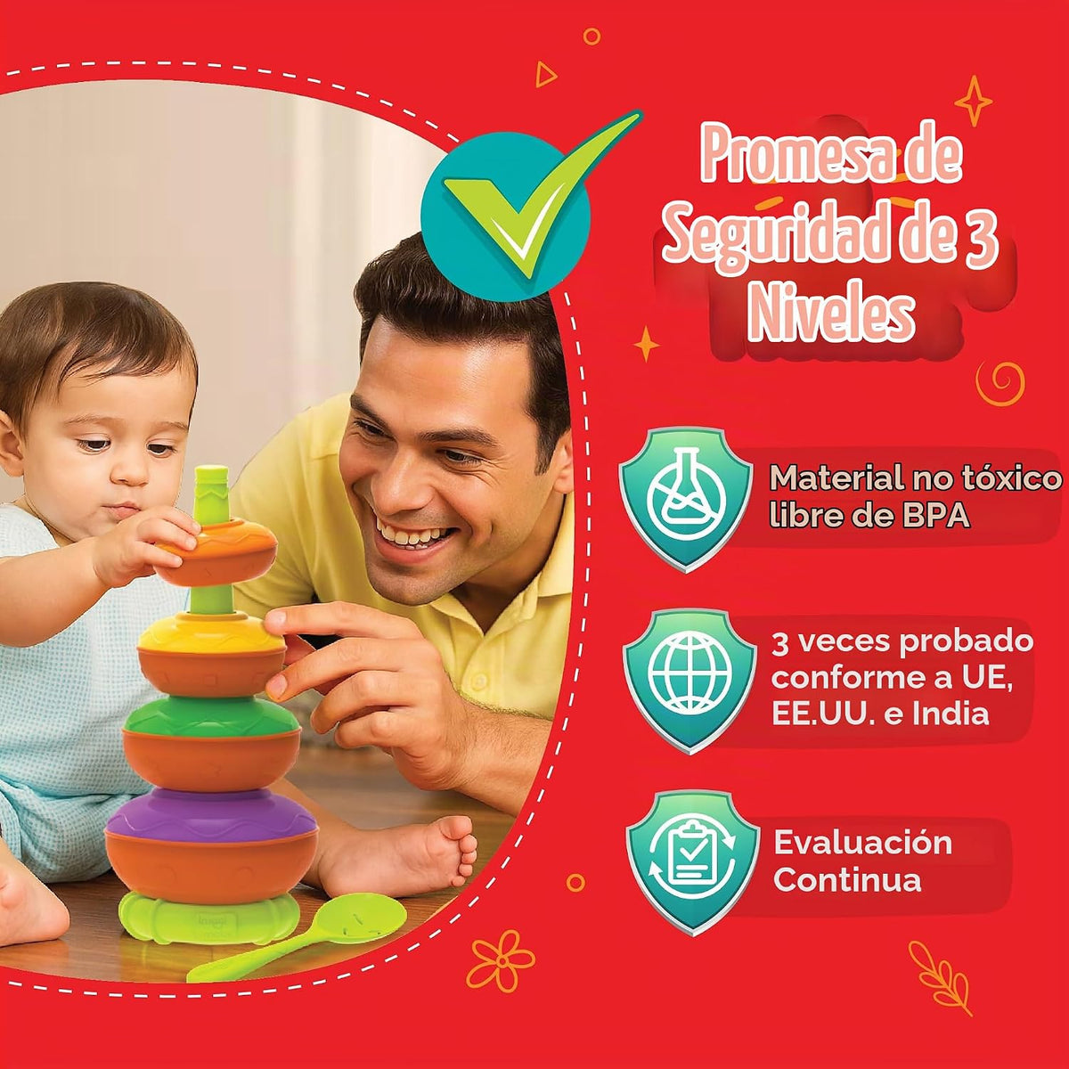 Imagimake Leaps &amp; Bounds - Ollas apilables, juguete de activida...