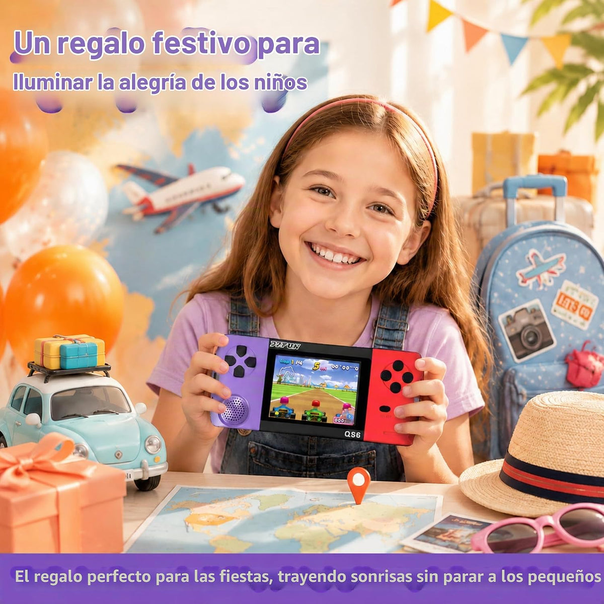 Juegos de mano de 16 bits para niños con pantalla grande IPS de 3.2...