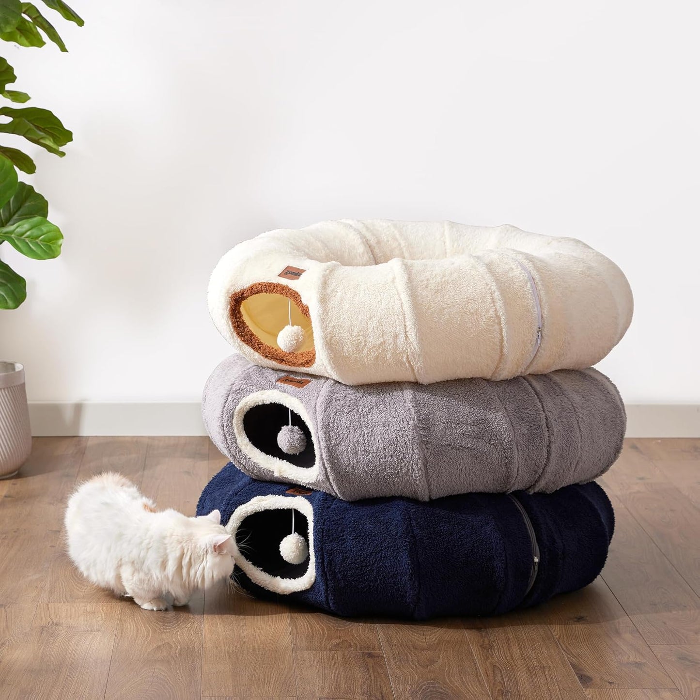 ZOMISIA Peekaboo - Cama de túnel para gatos de interior, lindo túne...