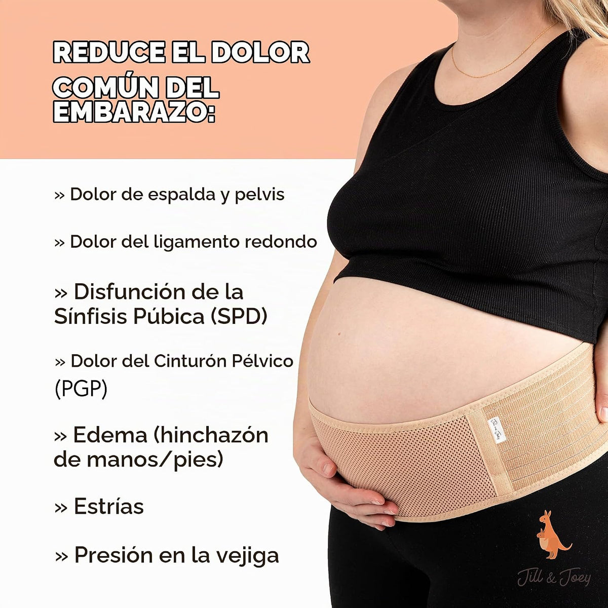 Jill &amp; Joey Cinturón de maternidad - Banda para el vientre para...