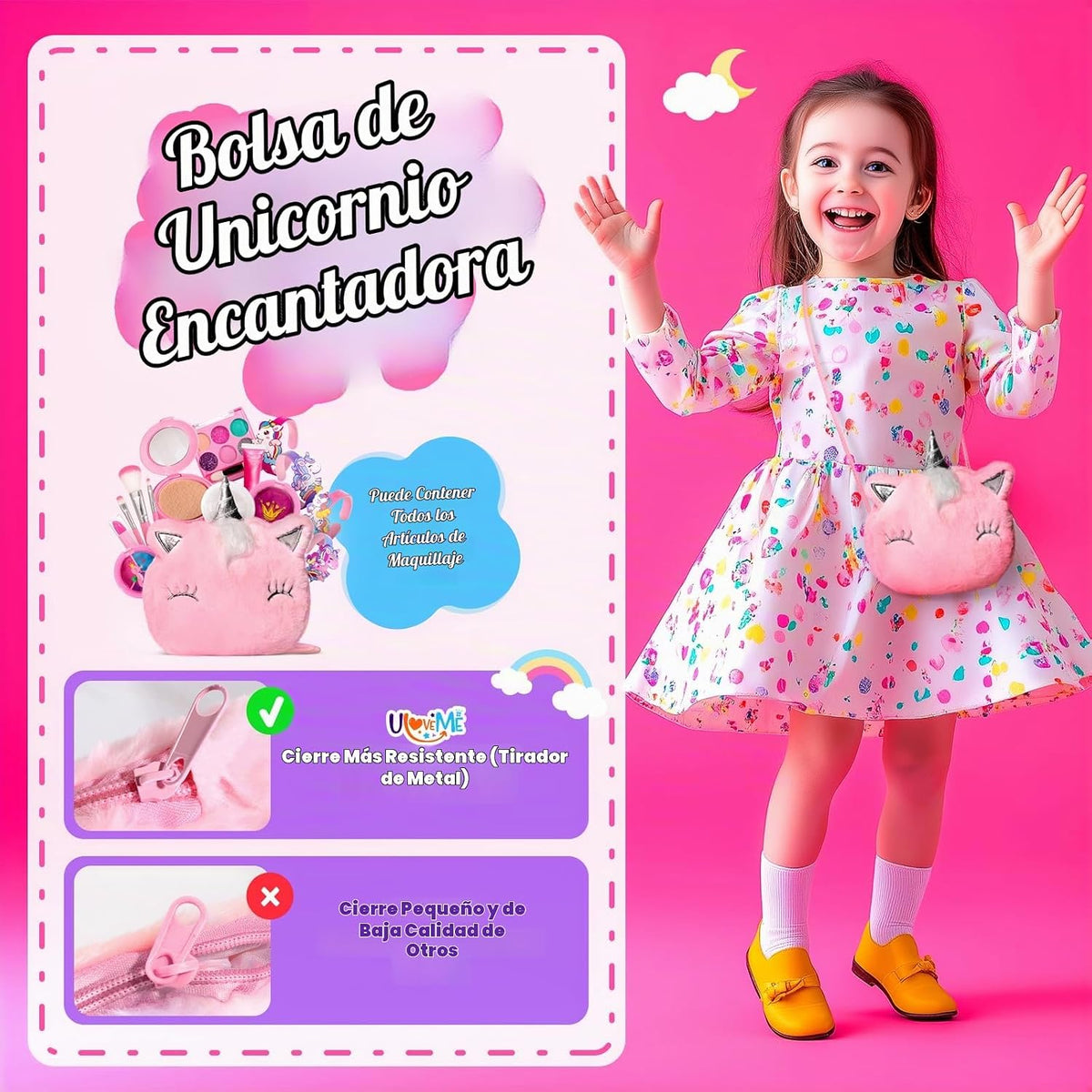 ULOVEME Kit de maquillaje real para niñas pequeñas - juguete de maq...