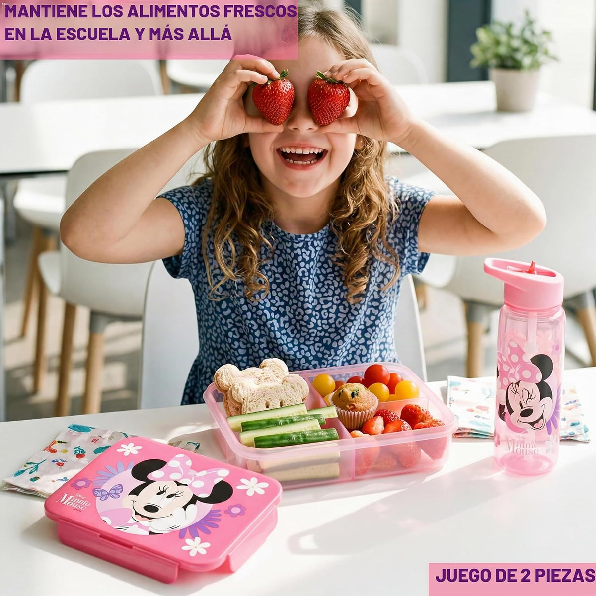 Get Trend Disney Minnie Mouse - Juego de 2 cajas de almuerzo para n...