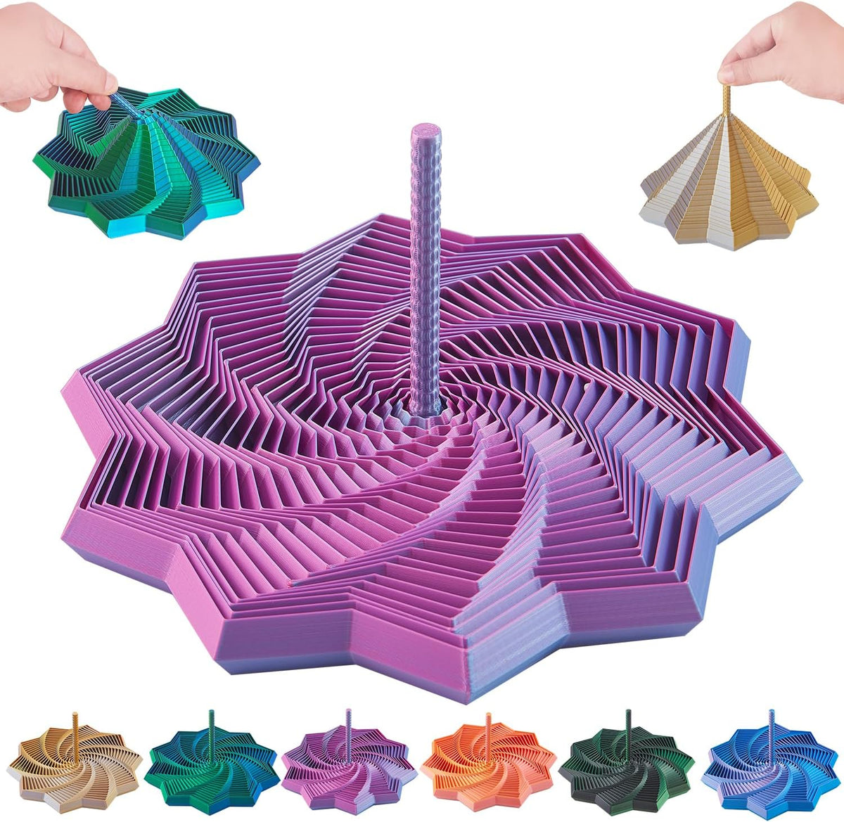 Estrella sensorial antiestrés expandida 3D con asa, alivio del estr...