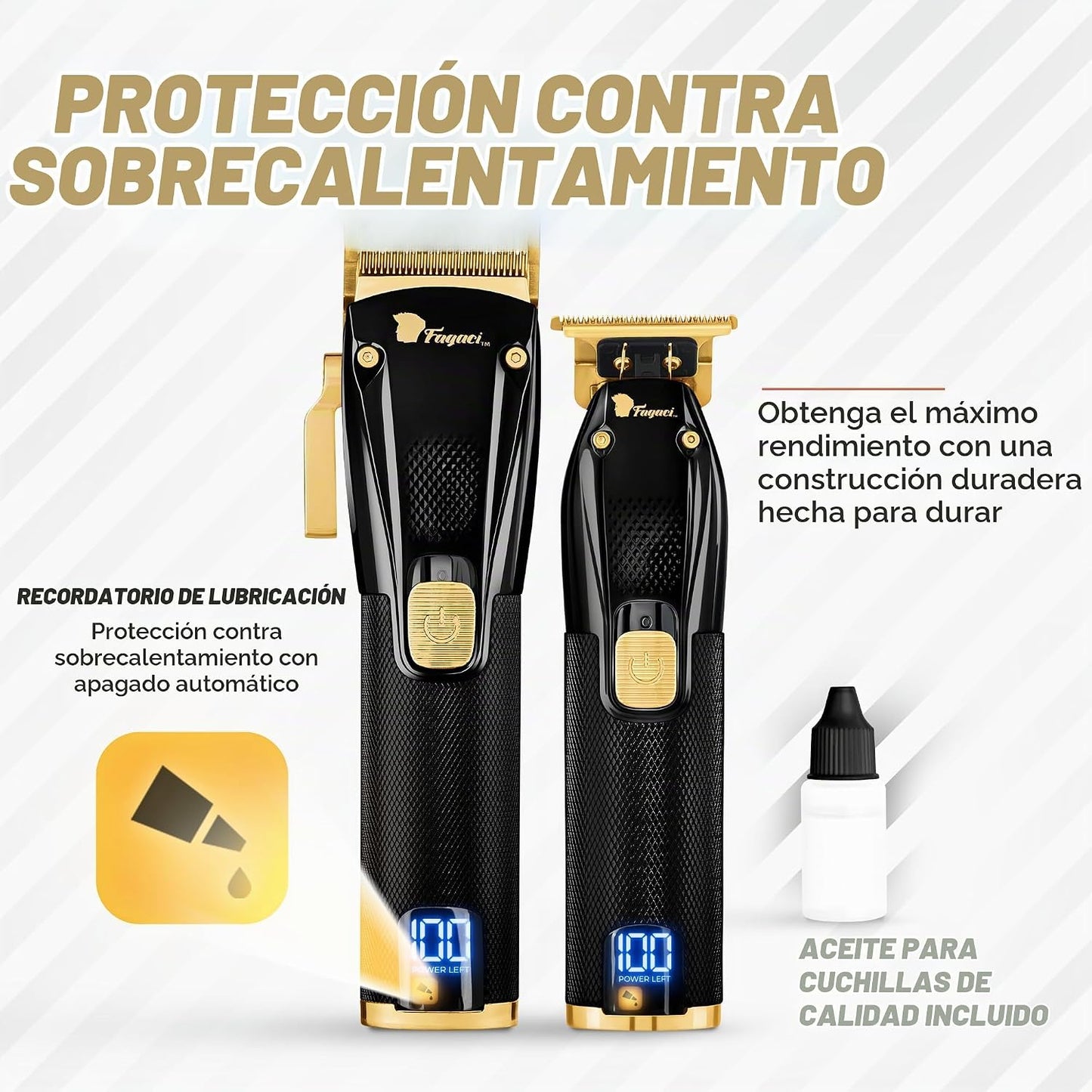 Fagaci Cortadores Profesionales de Pelo para Hombres Set Turbo Powe...