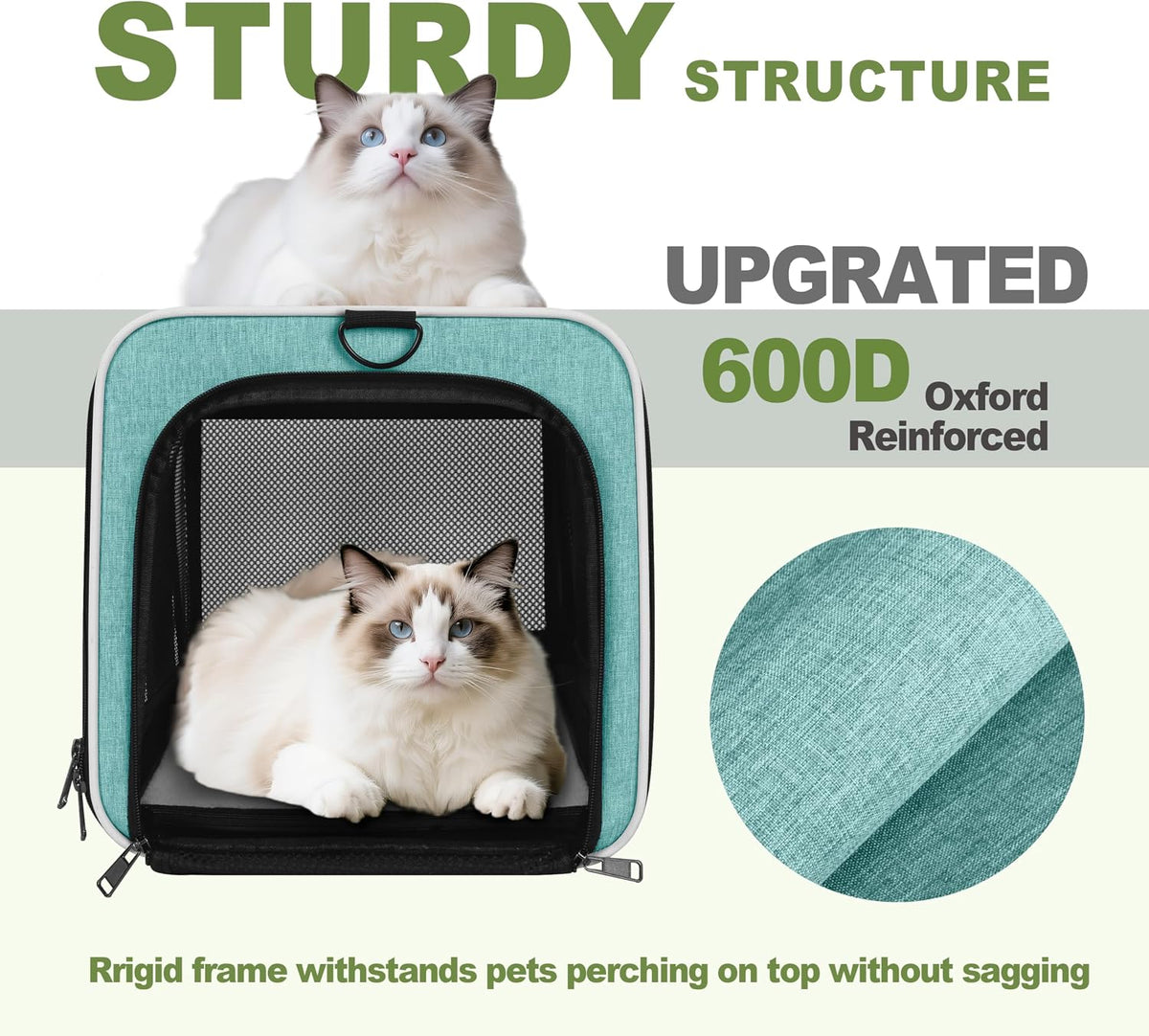 GAPZER Transportador para gatos de 18 x 11 x 11 pulgadas, jaula de...