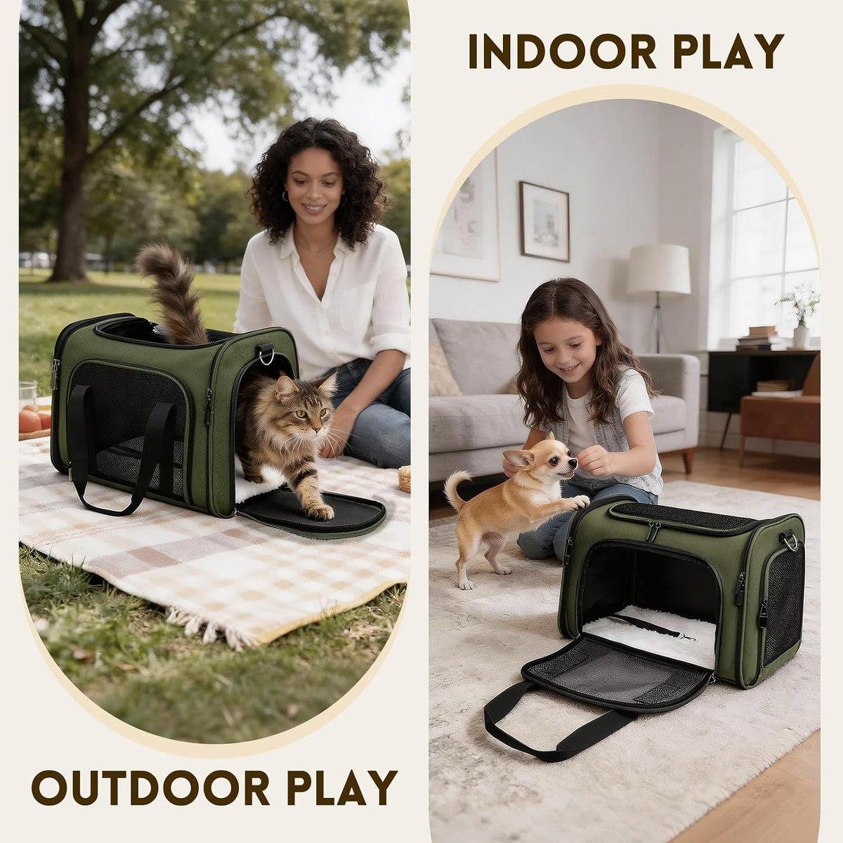 Zedkeys Transportador suave para gatos y perros pequeños y gatos gr...