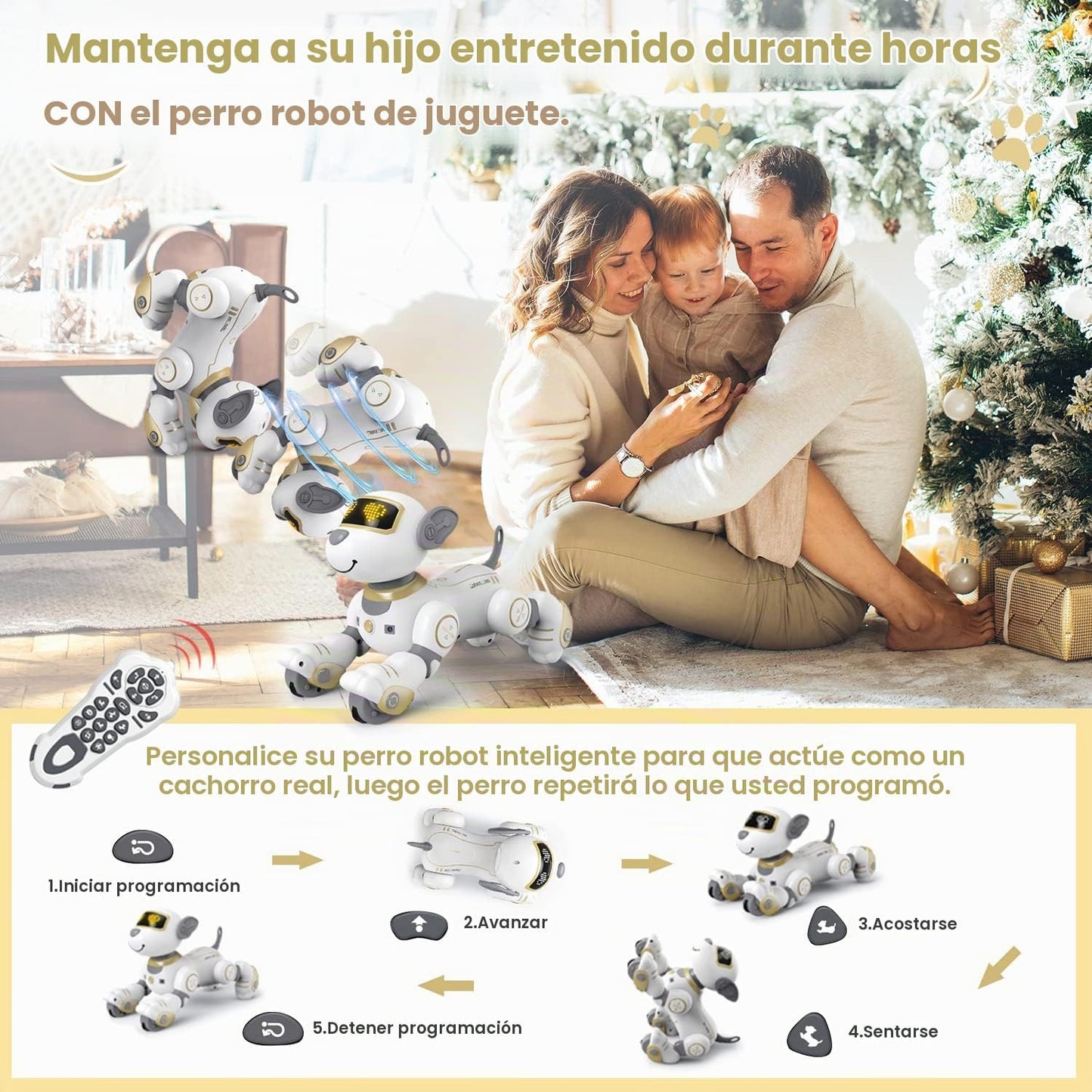 FUUY Perro Robot para Niños Perro Robot de Control Remoto Juguete d...