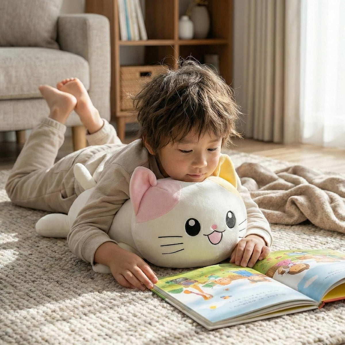 WEIGEDU - Almohada de peluche Kawaii de gato, 18 pulgadas | Juguete...