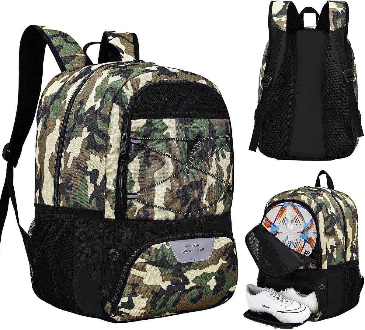 Hsmihair - Mochila de fútbol juvenil - Mochila para fútbol y balonc...
