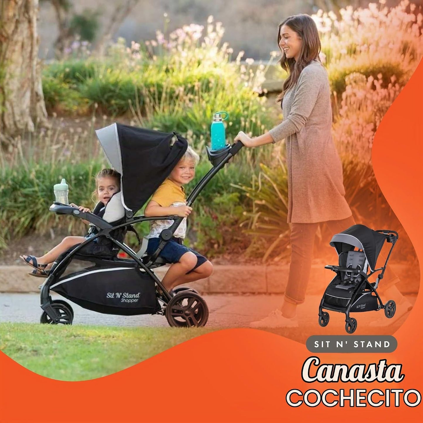 Baby Trend Sit N' Stand - Cochecito 5 en 1 y asiento EZ-Lift Pl...