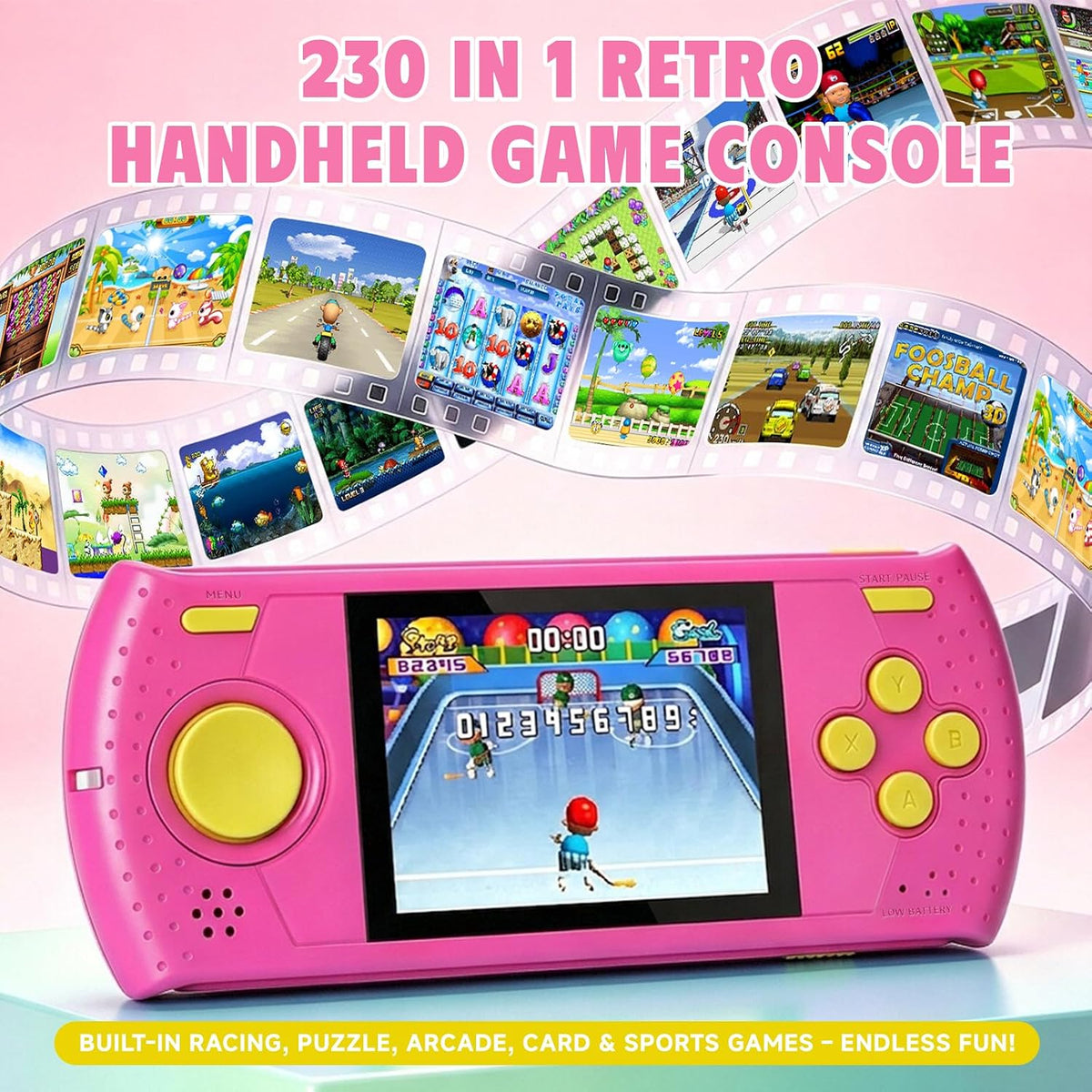 Juego de mano para niños, reproductor de videojuegos portátil con 2...