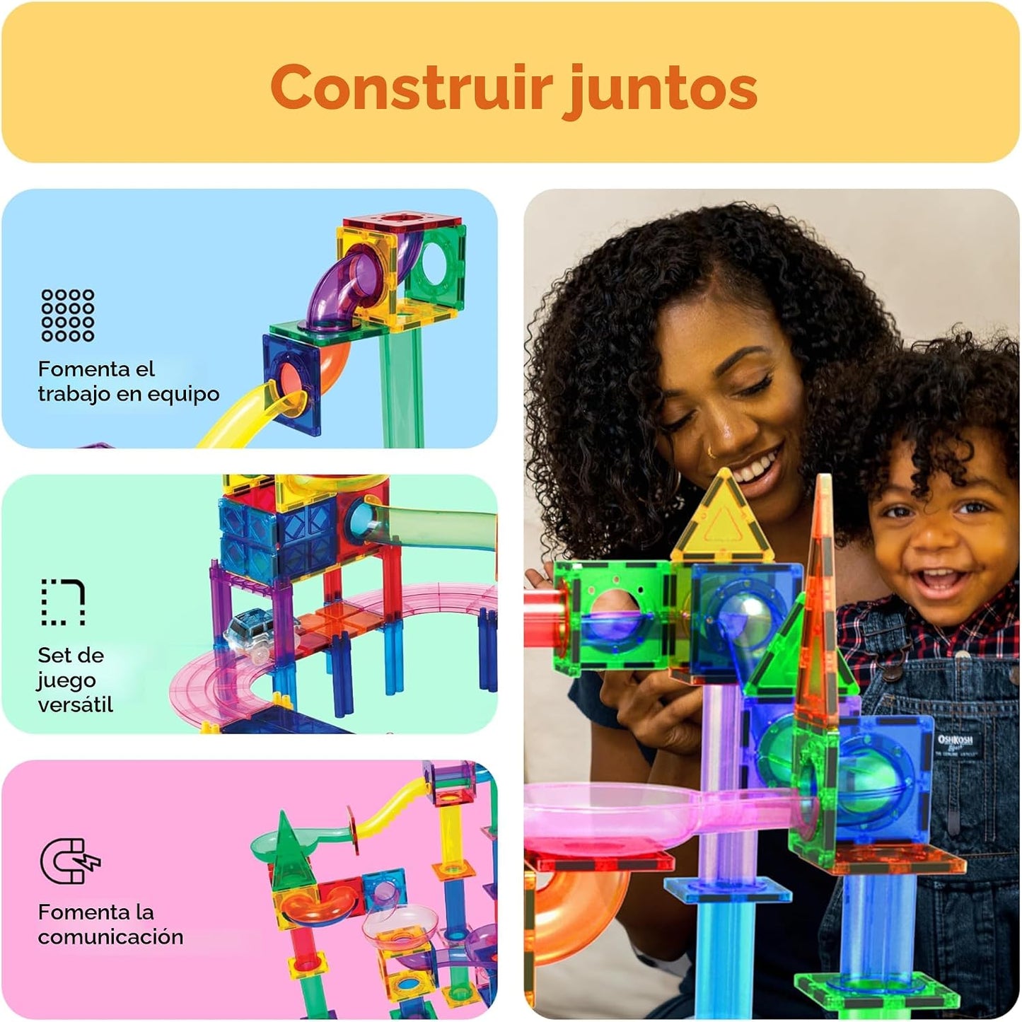 PicassoTiles PTG108 - Juego de 108 piezas de carreras con azulejos...