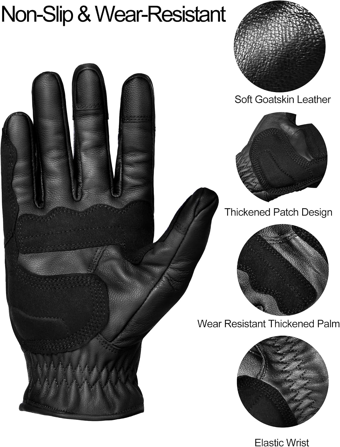 INBIKE - Guantes de motocicleta para hombres de cuero perforado gen...